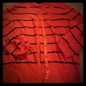 Red Striped Cardigan size XL
